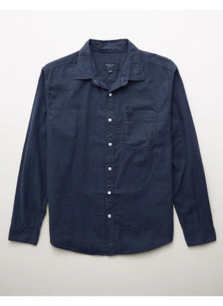 AE Long-Sleeve Linen-Blend Button-Up Shirt - pzsku/Z973222D8F5C24AB9CAF0Z/45/_/1744445135/19614923-39a0-4f45-9a54-986c2f9963a9