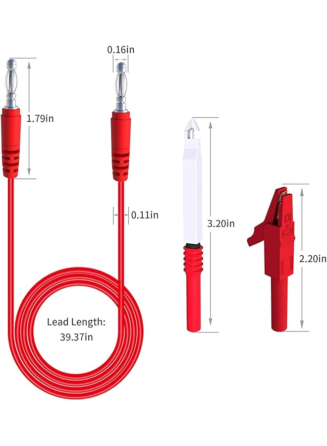 SYOSI Circuit Testers, Banana To Banana Plug Test Leads Kit, With Alligator Clips Insulation Wire, For Multimeter Automotive Diagnostic Testing, 4Mm - Image 2