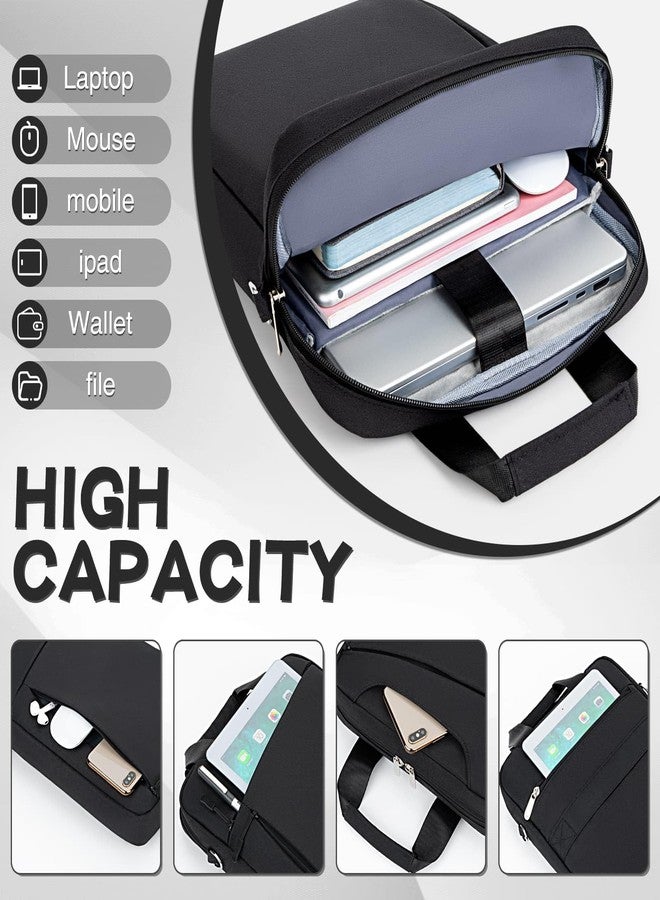 MicaYoung Laptop Case Shoulder Sleeve Bag Compatible with 14" MacBook Pro M5 M4 M3 M2 M1/13.6" MacBook air M4 M3 M2/13 MacBook Neo, Chromebook Notebook Portable Carrying Messenger Computer Bag, Black - Image 3