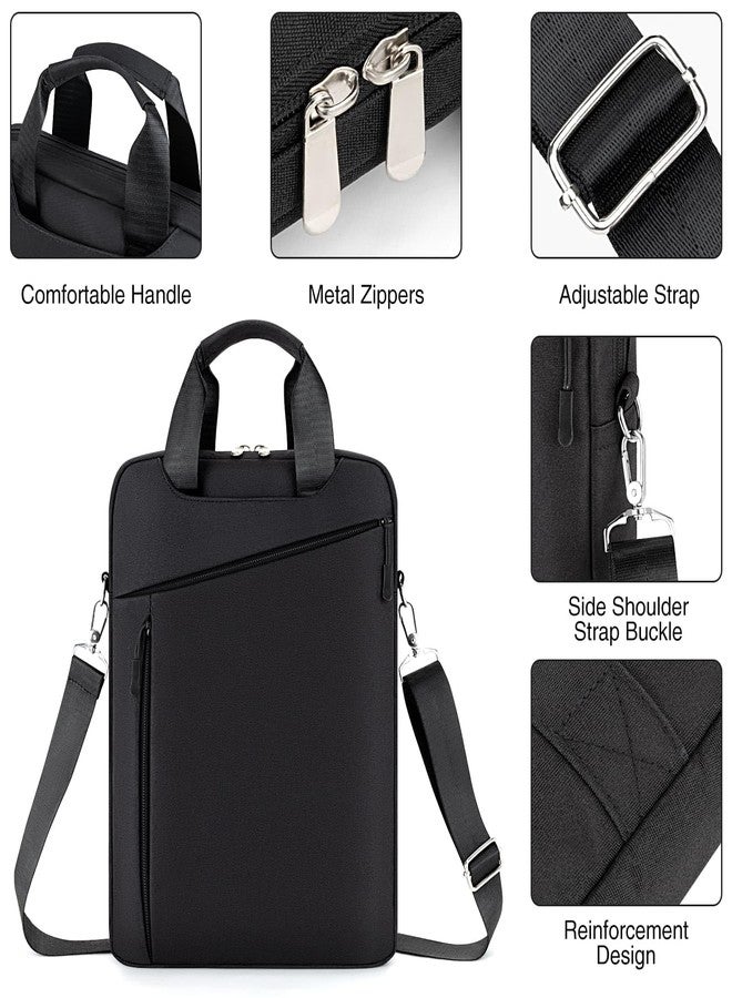 MicaYoung Laptop Case Shoulder Sleeve Bag Compatible with 14" MacBook Pro M5 M4 M3 M2 M1/13.6" MacBook air M4 M3 M2/13 MacBook Neo, Chromebook Notebook Portable Carrying Messenger Computer Bag, Black - Image 5