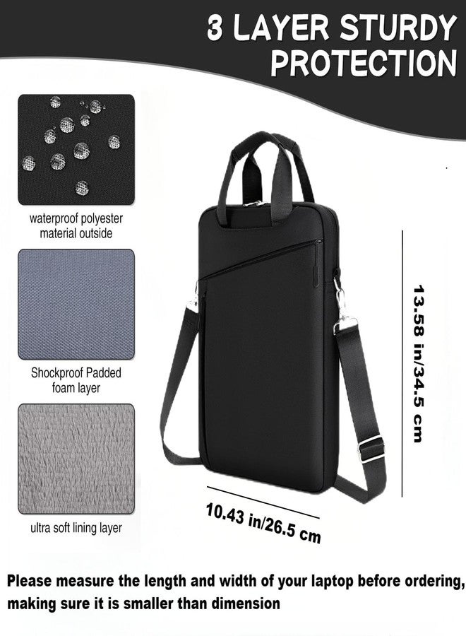 MicaYoung Laptop Case Shoulder Sleeve Bag Compatible with 14" MacBook Pro M5 M4 M3 M2 M1/13.6" MacBook air M4 M3 M2/13 MacBook Neo, Chromebook Notebook Portable Carrying Messenger Computer Bag, Black - Image 4