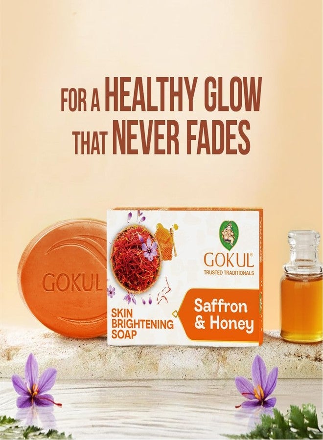GOKUL Saffron & Honey Bathing Soap for Men & Women | Soft, Glowing & Even Tone Skin | 75gm (Pack of 3) - Image 4