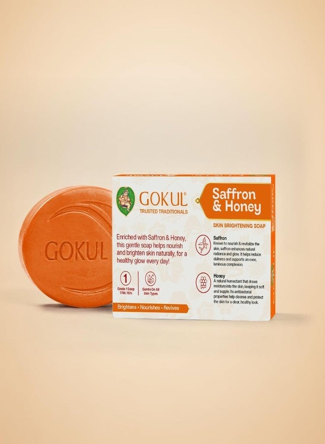 GOKUL Saffron & Honey Bathing Soap for Men & Women | Soft, Glowing & Even Tone Skin | 75gm (Pack of 3) - Image 2