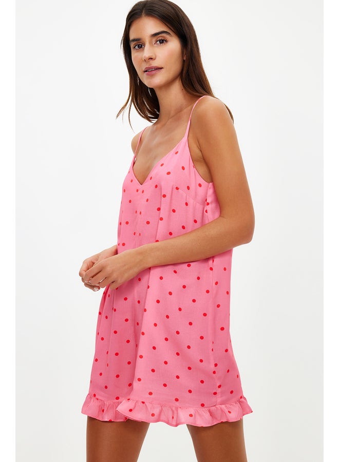 trendyol Pink Polka Dot Woven Jumpsuit THMSS21TU0140 - Image 2