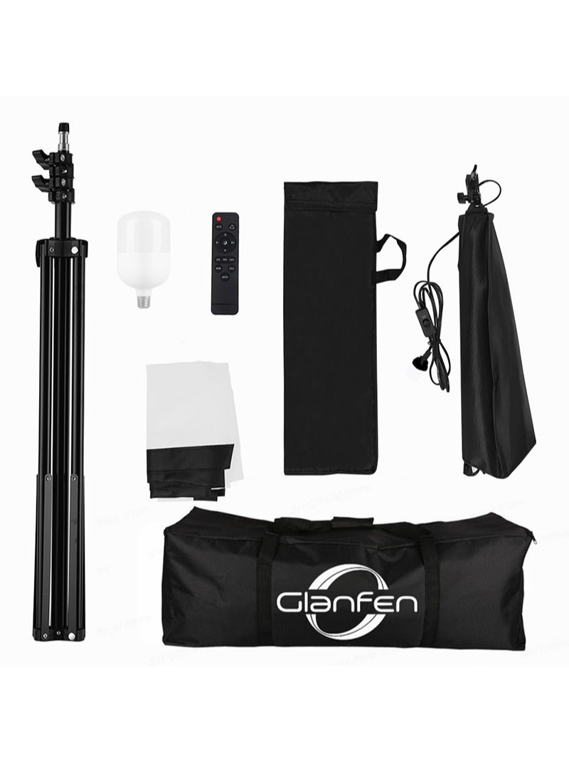 غرانفين طقم إضاءة صندوق إضاءة للتصوير الفوتوغرافي، 200 واط 3000 كلفن - 6500 كلفن لمبات درجة الحرارة 3 ألوان مع جهاز تحكم عن بعد، 1 * صندوق إضاءة 70 × 70 سم، 1 * حامل ثلاثي القوائم، 1 * حقيبة حمل لالتقاط صور المنتج - Image 2