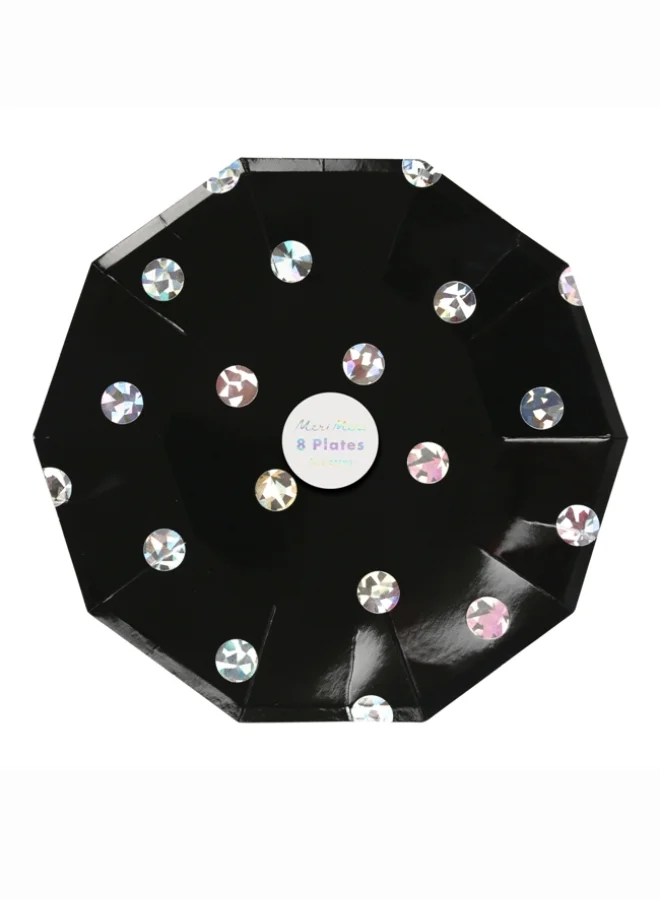 Meri Meri Black Holographic Large Plate