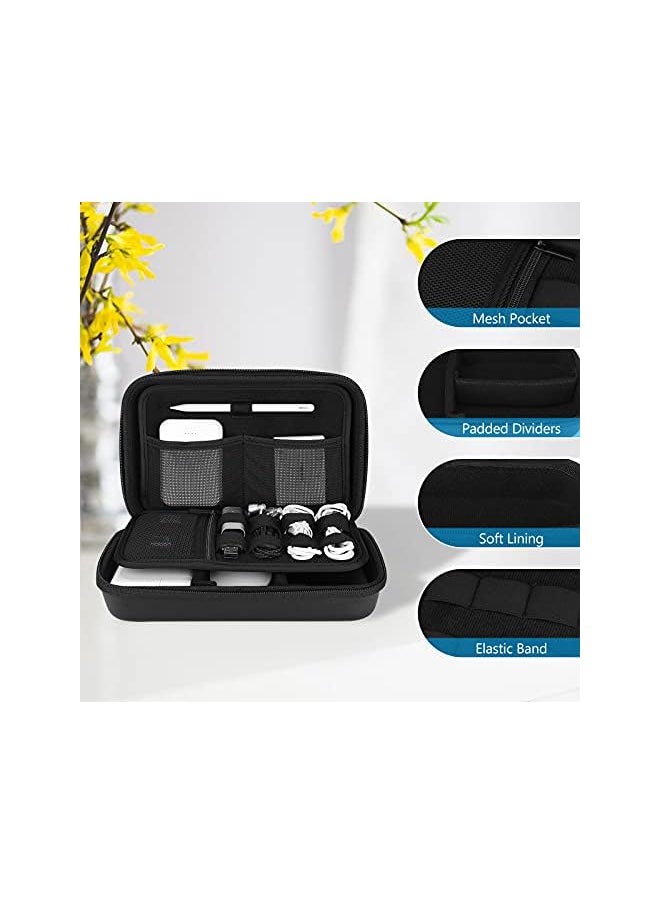Procases - Hard Travel Electronic Organizer Case for MacBook Power Adapter Chargers Cables Power Bank Apple Magic Mouse Apple Pencil USB Flash Disk SD Card Small Portable Accessories Bag -Black - Image 1