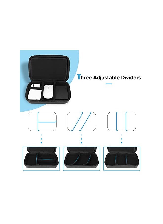 Procases - Hard Travel Electronic Organizer Case for MacBook Power Adapter Chargers Cables Power Bank Apple Magic Mouse Apple Pencil USB Flash Disk SD Card Small Portable Accessories Bag -Black - Image 1