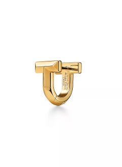 Tiffany & Co. Tiffany T T1 Half Pavé Diamond Huggie Earrings in Yellow Gold  - Image 4