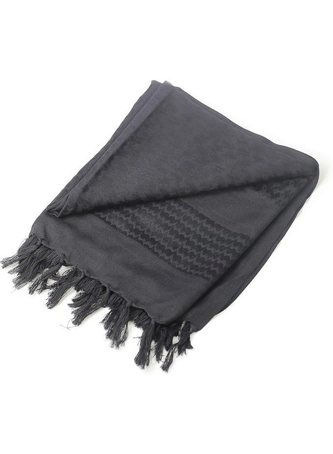 jaexest Shemagh Keffiyeh Desert Scarf, 100% Cotton Black Check Tassel Fringe Head Wrap, Traditional Saudi Arabian Hijab Scarf for Men & Women, Windproof Sand Proof Outdoor Head Cover - Image 4