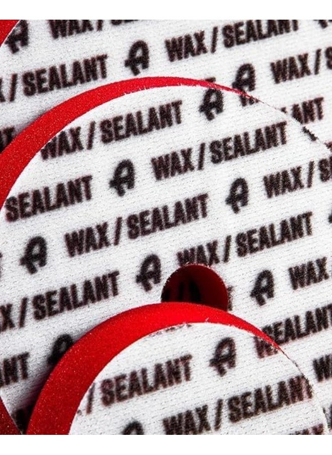 Premium Polisher Pads - Expertly Designed To Make Polishing And Paint Correction Easy And Quick - Color Coded To Match With Recommended Polishes. (Red Wax & Sealant Pad, 6.5")