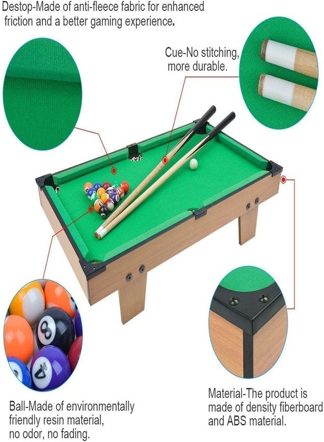 JETRA Tabletop Pool Table with 15 Colored Balls- 1 cue Ball- 2 Pool Sticks- 1 Cube of Chalk, and Triangle for Kids | Indoor Games/Toy (Brush not a Included) - Image 5