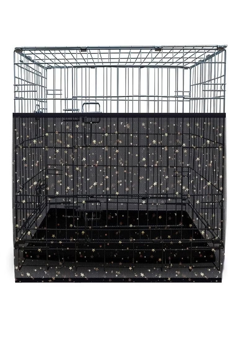 Realfrog Large Bird Cage Cover, Bird Cage Seed Catcher, Adjustable Soft Nylon Mesh Net with Twinkle Moon Star, Birdcage Cover Skirt Seed Guard for Parrot Parakeet Macaw Round Square Cages  - Image 1