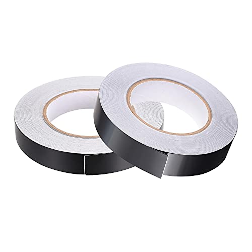 uxcell Aluminum Foil Tape Black Matte Tape Non Reflective 20mmx50m/164ft for HVAC, Sealing, Patching Hot and Blocking Light 2pcs - Image 1