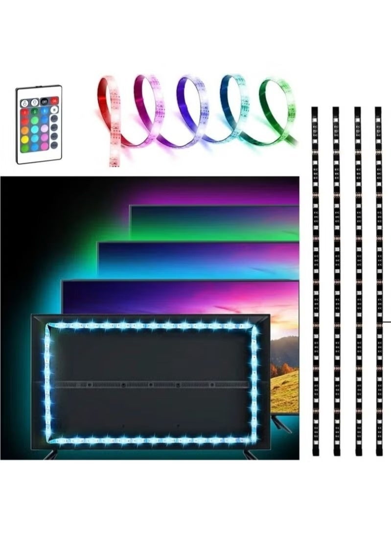 ج ت س آ ل شريط إضاءة LED RGB بطول 5 أمتار لشاشات الألعاب وأجهزة التلفزيون - مجموعة إضاءة خلفية يتم التحكم فيها عن بُعد مع مزامنة الموسيقى وألوان وأوضاع إضاءة قابلة للتعديل - إضاءة مزاجية لإعدادات الكمبيوتر أو المكتب أو غرفة الترفيه - Image 3