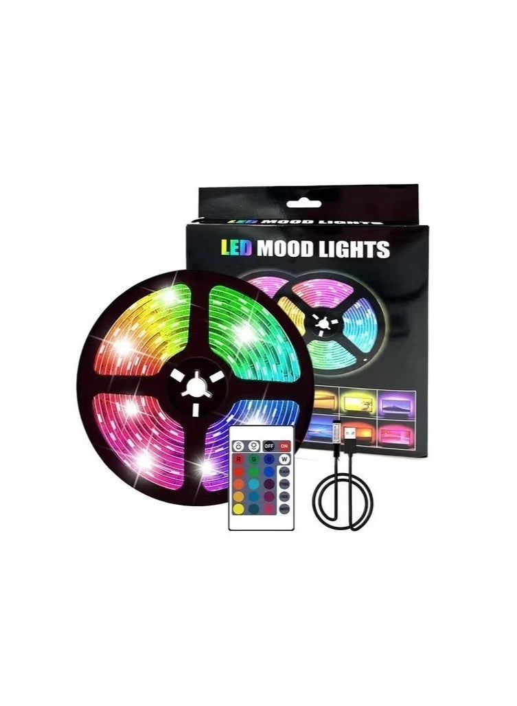 ج ت س آ ل شريط إضاءة LED RGB بطول 5 أمتار لشاشات الألعاب وأجهزة التلفزيون - مجموعة إضاءة خلفية يتم التحكم فيها عن بُعد مع مزامنة الموسيقى وألوان وأوضاع إضاءة قابلة للتعديل - إضاءة مزاجية لإعدادات الكمبيوتر أو المكتب أو غرفة الترفيه - Image 1