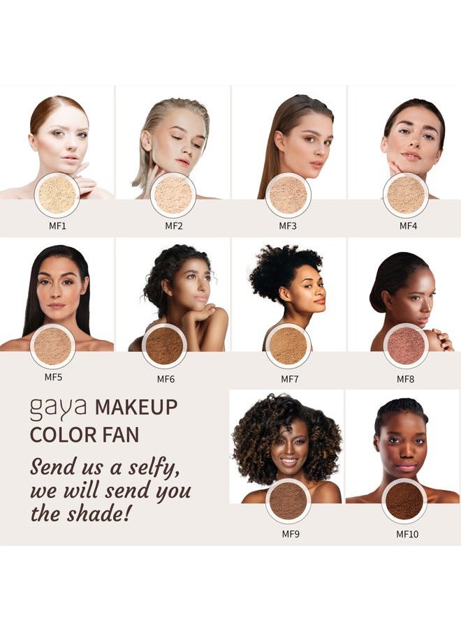 Gaya Cosmetics - Vegan Mineral Powder Foundation Light to Full Coverage, Natural Foundation for Natural-Looking, Mica Mineral Foundation, Cruelty Free, No Chemicals by Gaya Cosmetics (MF6) - Image 1