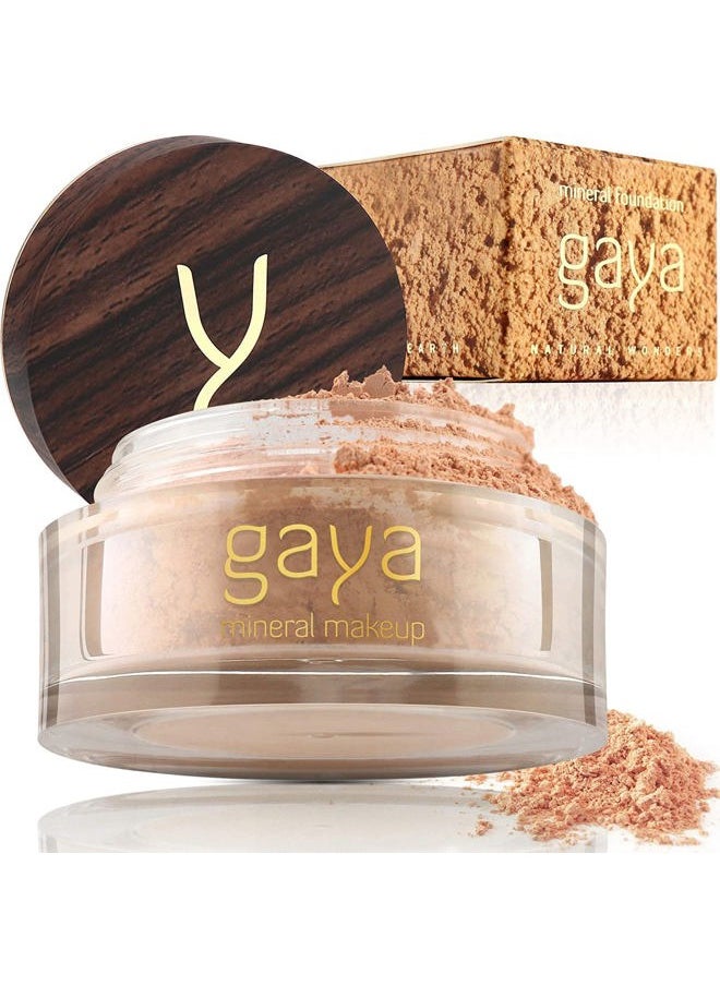 Gaya Cosmetics - Vegan Mineral Powder Foundation Light to Full Coverage, Natural Foundation for Natural-Looking, Mica Mineral Foundation, Cruelty Free, No Chemicals by Gaya Cosmetics (MF6) - Image 1