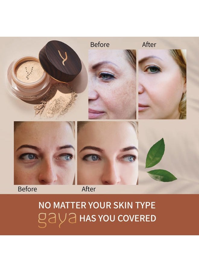 Gaya Cosmetics - Vegan Mineral Powder Foundation Light to Full Coverage, Natural Foundation for Natural-Looking, Mica Mineral Foundation, Cruelty Free, No Chemicals by Gaya Cosmetics (MF6) - Image 1
