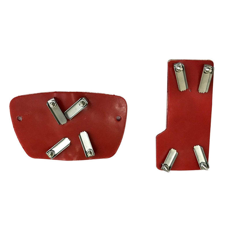 Oshotto 2 Pcs Non-Slip Automatic Transmission CS-04 Car Pedals Kit Pad Covers Set Compatible with Maruti Suzuki Swift (Red, Chrome) - Image 4