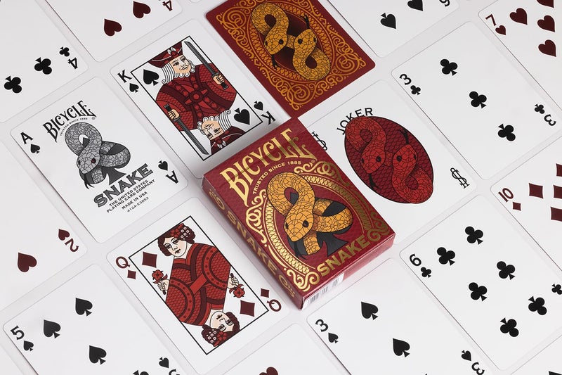 Bicycle Chinese Zodiac Snake Playing Cards, Chinese New Year Edition, Red and Gold Card Deck - Image 2
