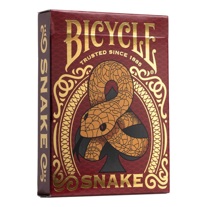 Bicycle Chinese Zodiac Snake Playing Cards, Chinese New Year Edition, Red and Gold Card Deck - Image 1