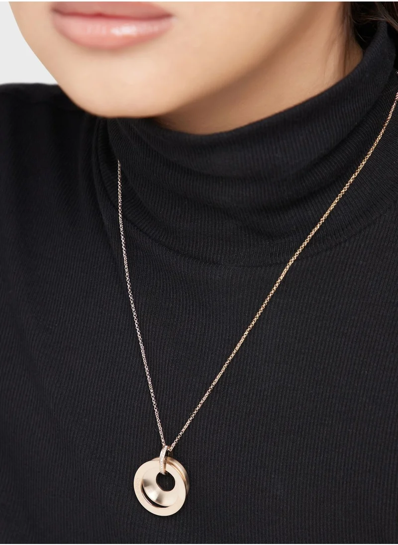 CALVIN KLEIN Ionic Plated Carnation Gold Steel With Crystal Necklace