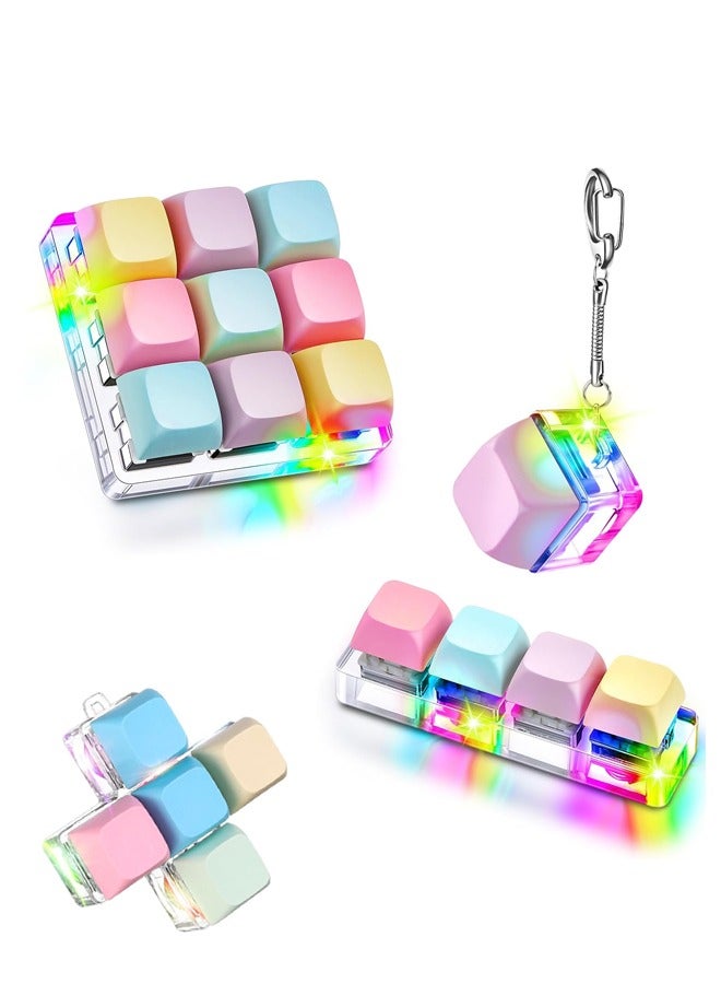 4 Pcs Decompression Toys Keyboard Clicker Toy Keyboard Cube Toy Mechanical Key Toy Keyboard Button Stress Relief for Adult Gifts to Relief Pass Time - Image 1