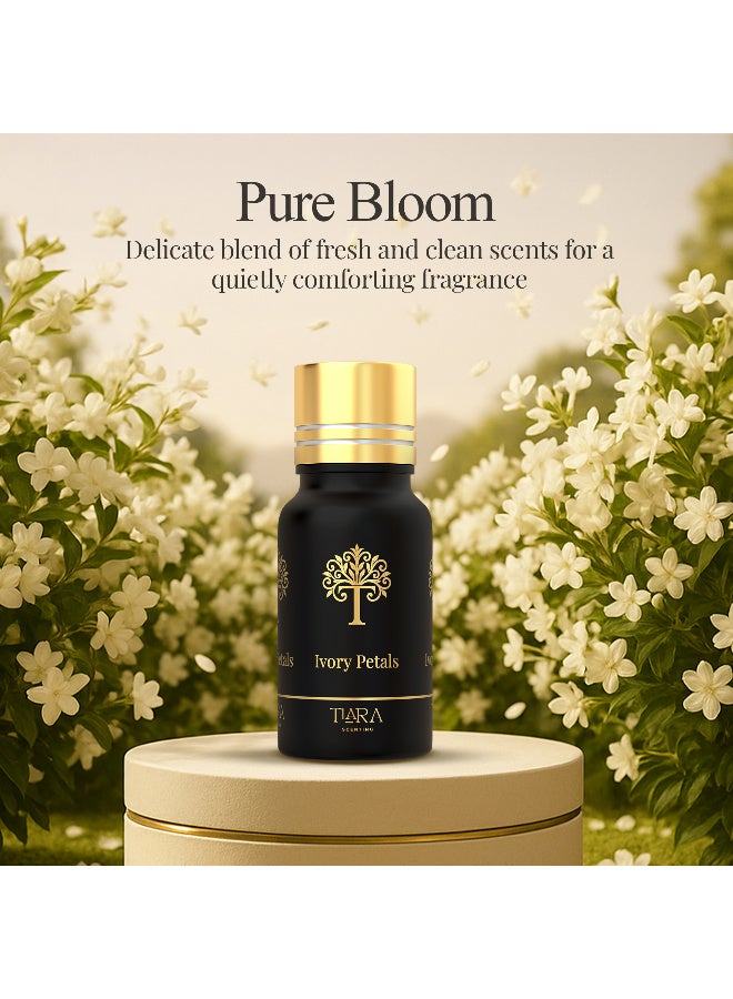 Tiara Scenting طقم البداية تيارا بتلات العاج، معطر أبيض فاخر مع كبسولة عطر بتلات العاج، معطر بدون سلك، بدون ماء، بدون حرارة، قابل للتعديل في الشدة، مناسب للأطفال والحيوانات الأليفة، عطر منزلي فاخر - Image 4