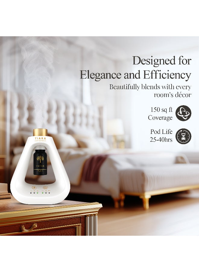 Tiara Scenting طقم البداية تيارا بتلات العاج، معطر أبيض فاخر مع كبسولة عطر بتلات العاج، معطر بدون سلك، بدون ماء، بدون حرارة، قابل للتعديل في الشدة، مناسب للأطفال والحيوانات الأليفة، عطر منزلي فاخر - Image 5