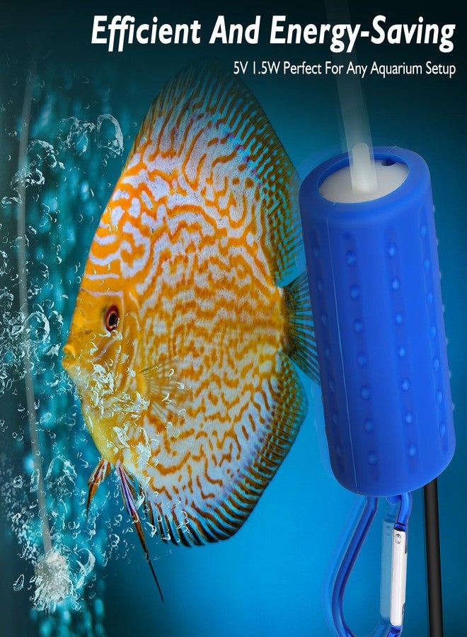 MakerHawk 2 Pcs Aquarium Air Pump Fish Tank Small USB Air Pump Quiet with Tubing, Air Stones, Buckle 1.5W - Image 4