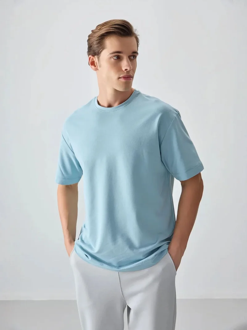TOMMYLIFE TOMMY Oversized Cotton Blend Crew Neck T-Shirt