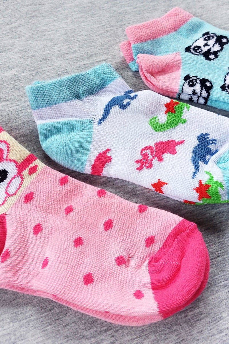 Sensu Girls' Booties Cotton Socks 6 Pack Assorted Colors - CRP2170  - Image 2