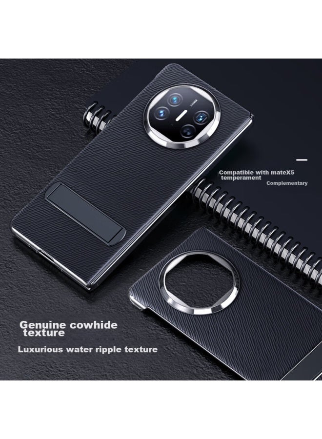 Australian Wave Aolang Genuine Leather Case For Huawei Mate X5, Business Style With Stand Function, Anti-drop Protection Cover, Black - Image 2