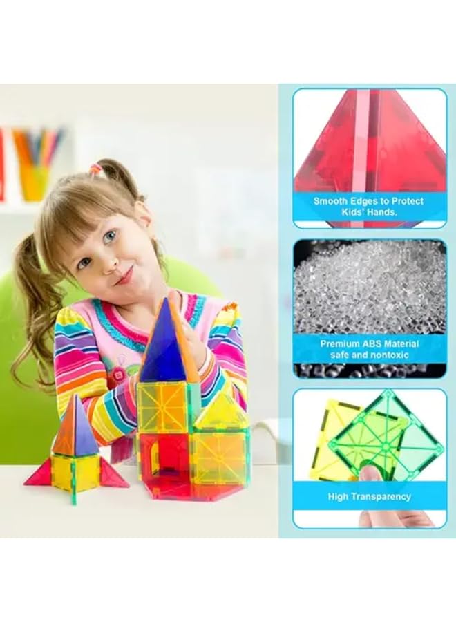TEGRILO 60 Pcs Magnetic Blocks 3D Kids Building Blocks Set Magnetic Building Construction Educational Stem Toys For Toddler - Image 2