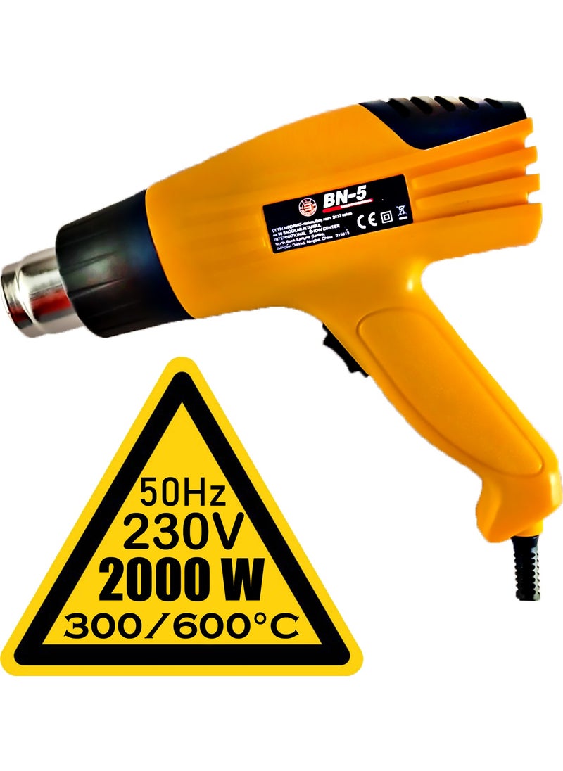 BN-5 2000 W Gradual Hot Air Gun + 4 Types of Tips and Gloves  - Image 4
