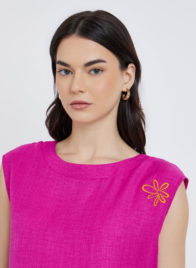 تايك تو طقم بلوزة وتنورة ماكسي مطرزة بالزهور - Image 3