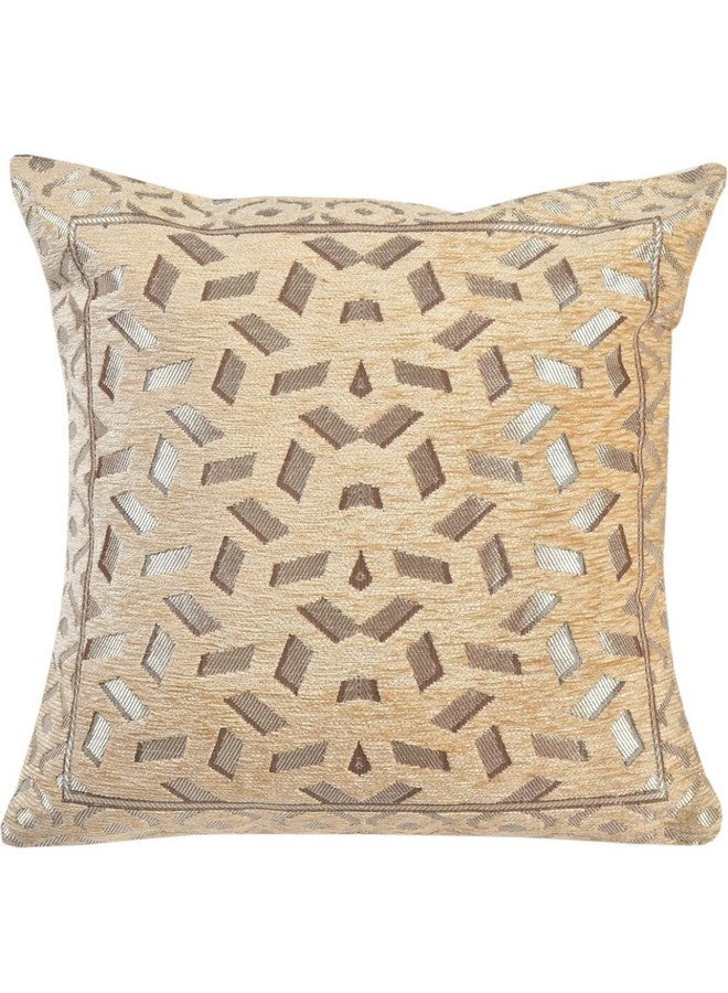 DECOMIZER DECOMIZER Jacquard Geomteric Cushion Covers 24 Inch X 24 Inch Set Of 3 Ethnic Motifs 240 TC Cushion Covers,Design- Bricks,Color- Beige  - Image 3