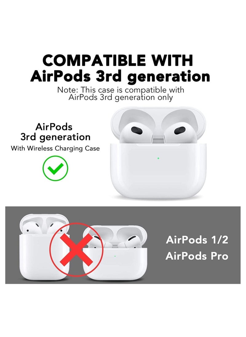 Generic - Airpods 3 Leather Case Shockproof Cover with Keychain Compatible with Apple Airpods 3rd Generation Dark Brown - Image 1