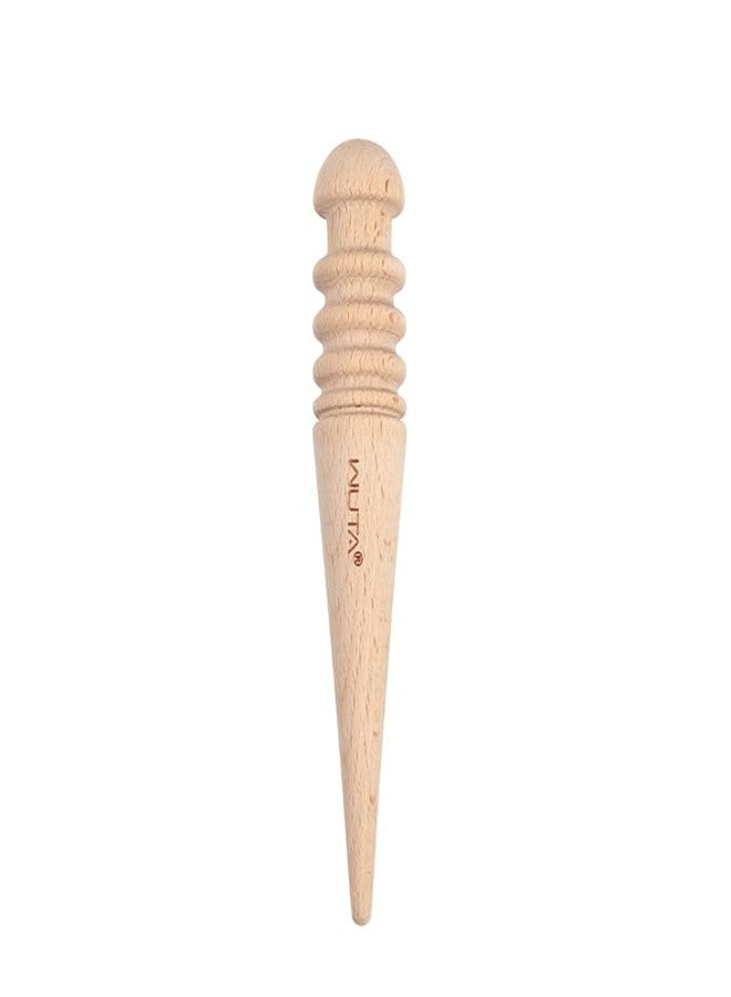 WUTA Wood Leather Edge Burnisher Leather Polished Grinding Set Updated Smooth Grooves Leather Edge Slicker Leathercraft Tools(Round) - Image 1