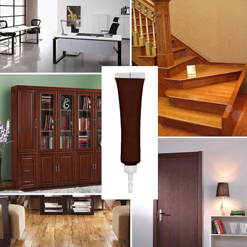 Dark Brown Hardwood Repair Compound Furniture Restoration Gel Floor Imperfection Cover - Image 5