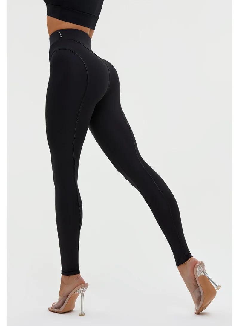 بونا فيدي XXX Leggins ليقنز رياضي نسائي بخصر عالٍ بشدٍّ للبطن – أسود