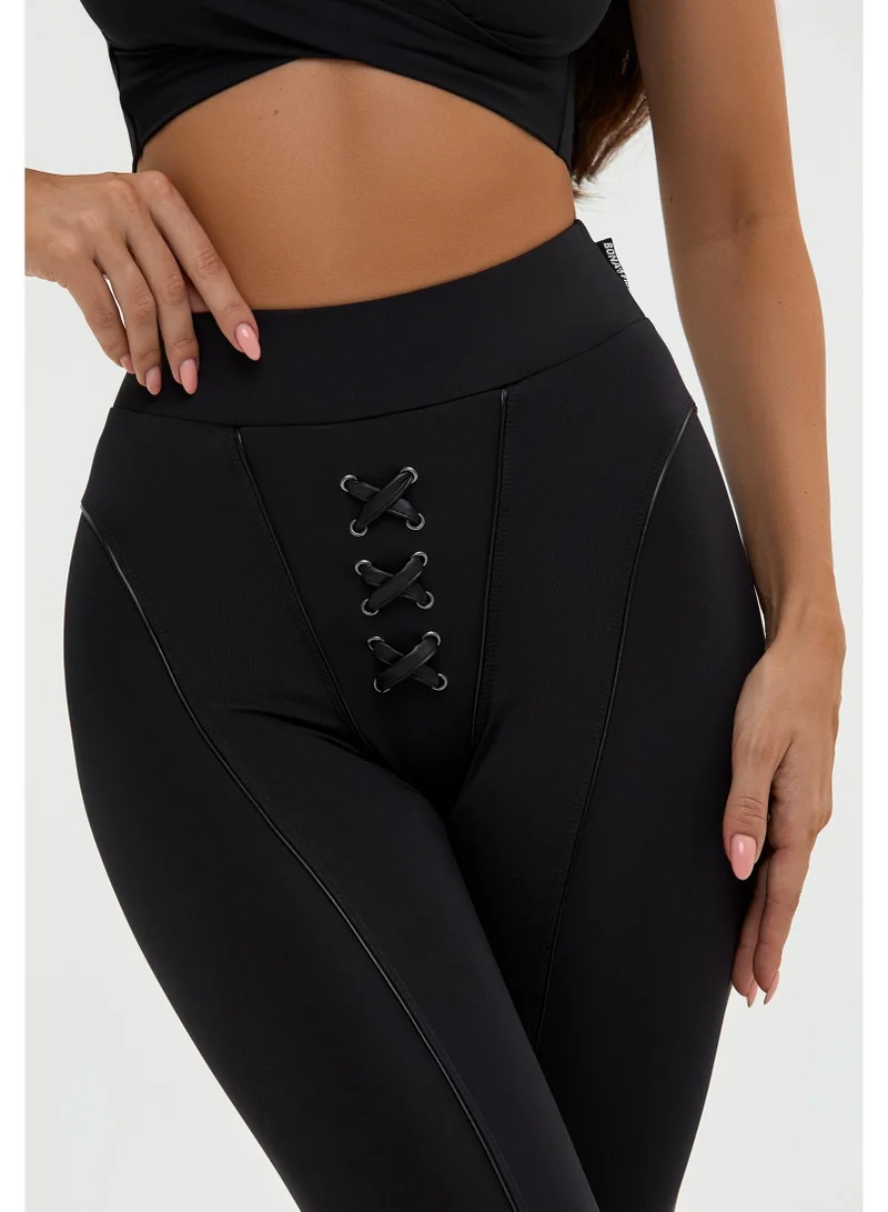 Bona Fide XXX Leggins Black Xxx Leggins High Waist Tummy Control Gym Leggings for Women for Women | Best Price UAE