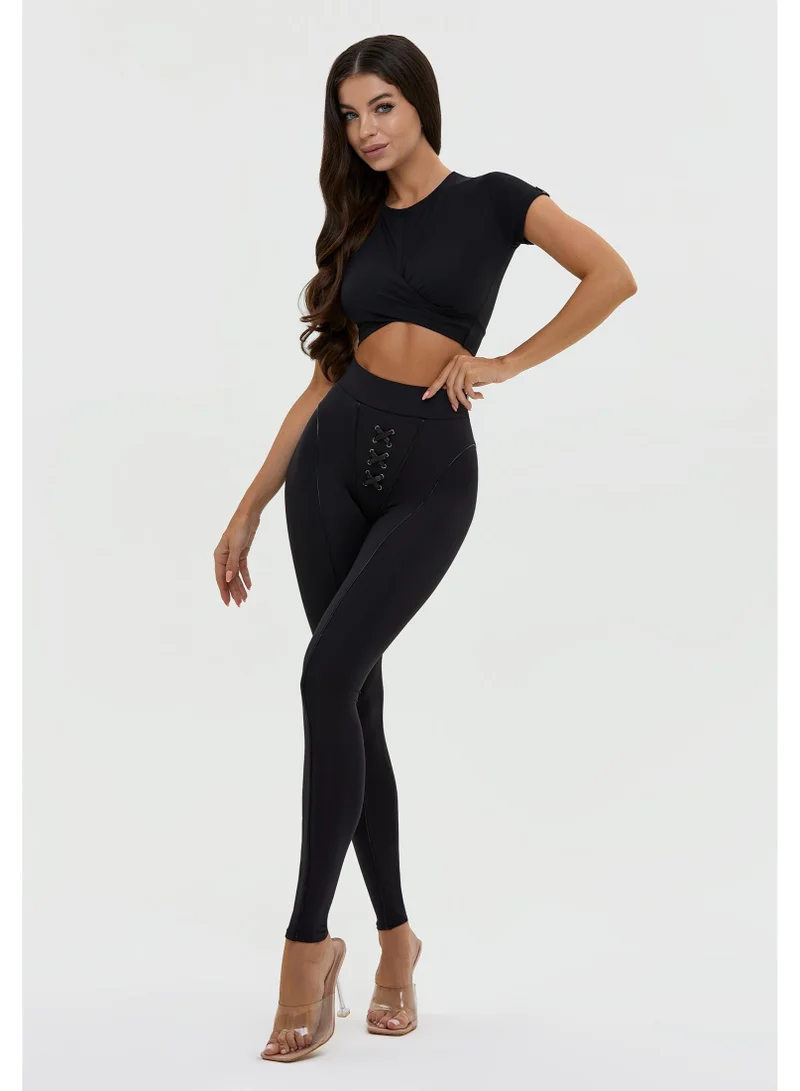Bona Fide XXX Leggins Black Xxx Leggins High Waist Tummy Control Gym Leggings for Women for Women | Best Price UAE
