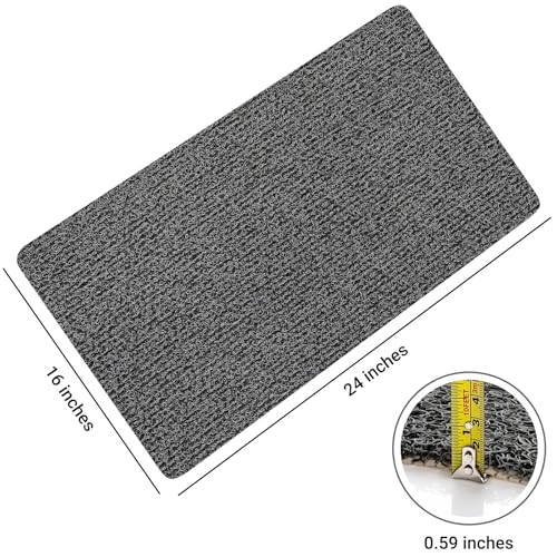 LuxStep Shower Mat Bathtub Mat,24x16 inch, Non-Slip Bath Mat with Drain, Quick Drying PVC Loofah Bathmat for Tub,Shower,Bathroom (Phthalate Free,Black) - Image 2