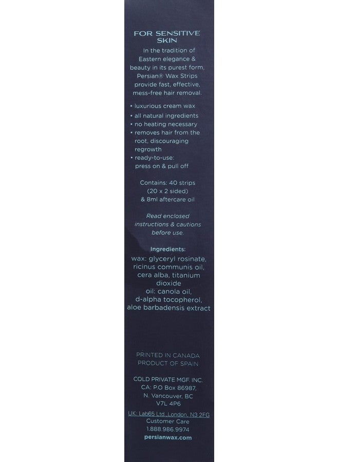 Persian Ersian Legs & Body Wax Strips (40 Strips) Hair Removal Waxing Strips For Legs Body Bikini Arms Underarms With After Care Oil Pack Of 1 (Csb) - Image 5