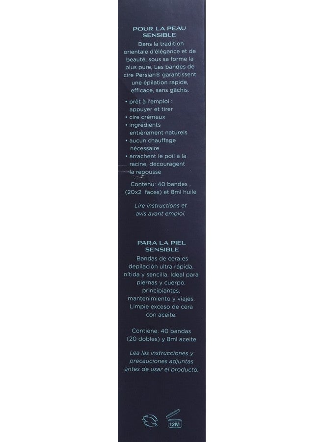 Persian Ersian Legs & Body Wax Strips (40 Strips) Hair Removal Waxing Strips For Legs Body Bikini Arms Underarms With After Care Oil Pack Of 1 (Csb) - Image 4