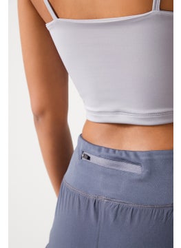 Los Ojos Women's Anthracite 2 Layer Sports Shorts - Tights with Shorts 2in1  - Image 4