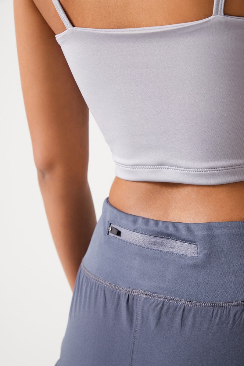 Los Ojos Women's Anthracite 2 Layer Sports Shorts - Tights with Shorts 2in1  - Image 4
