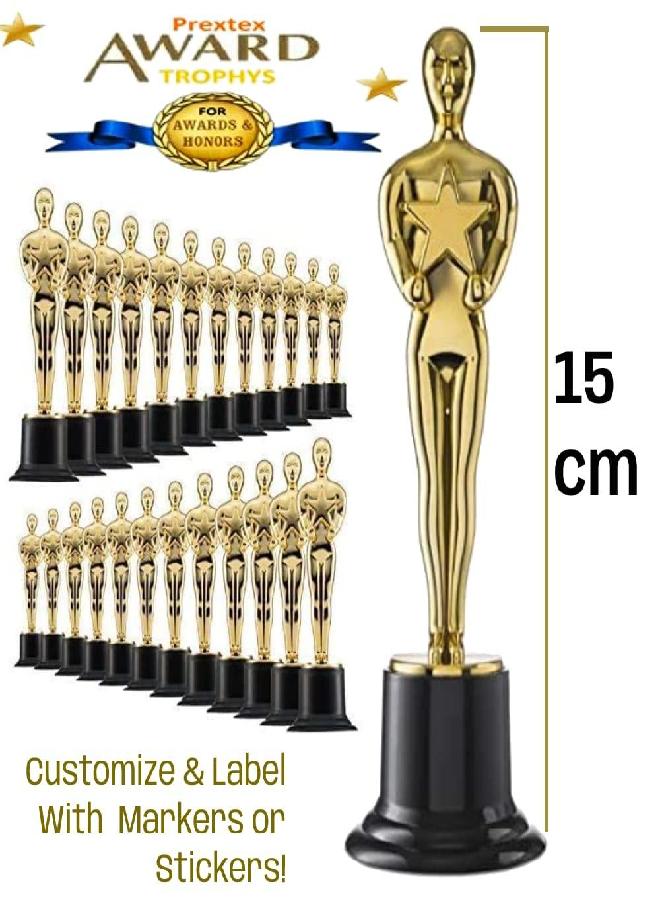 Prextex Gold 6'' Award Trophies (12 Pack) For Ceremonies Or Parties
